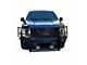 Rugged Heavy Duty Grille Guard with 5.30-Inch Black Round Flood LED Lights; Black (15-20 F-150, Excluding Powerstroke & Raptor)