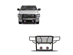 Rugged Heavy Duty Grille Guard with 5.30-Inch Red Round Flood LED Lights; Black (09-14 F-150, Excluding Raptor)