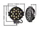 Rugged Heavy Duty Grille Guard with 7-Inch Black Round Flood LED Lights; Black (15-20 F-150, Excluding Powerstroke & Raptor)
