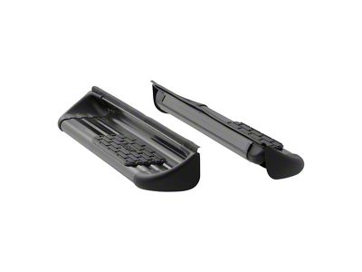 Stainless Side Entry Running Boards without Mounting Brackets; Textured Black (15-24 F-150 Regular Cab)