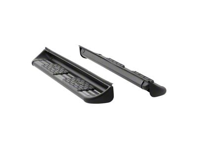 Stainless Side Entry Running Boards without Mounting Brackets; Textured Black (15-24 F-150 SuperCab)