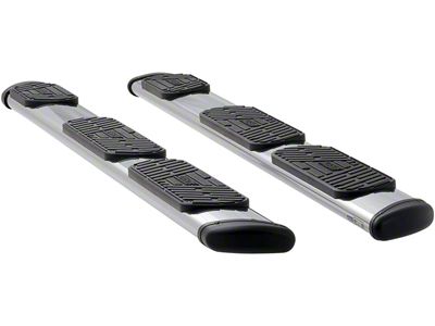 Regal 7-Inch Wheel-to-Wheel Oval Side Step Bars; Polished Stainless (15-24 F-150 SuperCab w/ 6-1/2-Foot Bed)