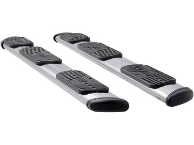 Regal 7-Inch Wheel-to-Wheel Oval Side Step Bars; Polished Stainless (15-24 F-150 SuperCrew w/ 5-1/2-Foot Bed)