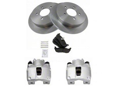 Semi-Metallic 5-Lug Brake Rotor, Pad and Caliper Kit; Rear (99-03 F-150)