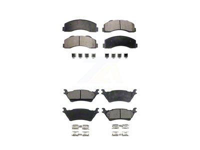 Semi-Metallic Brake Pads; Front and Rear (12-14 F-150; 15-17 F-150 w/ Manual Parking Brake)