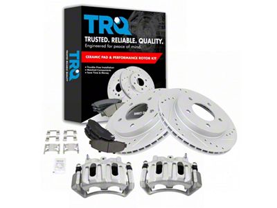 Semi-Metallic Performance 5-Lug Brake Rotor, Pad and Caliper Kit; Front (99-03 4WD F-150 w/ Rear Disc Brakes)