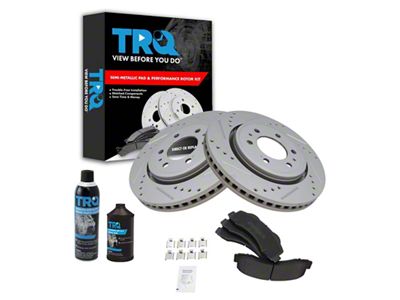 Semi-Metallic Performance 6-Lug Brake Rotor, Pad, Brake Fluid and Cleaner Kit; Front (10-17 F-150)