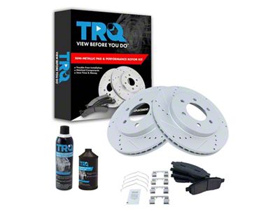 Semi-Metallic Performance 6-Lug Brake Rotor, Pad, Brake Fluid and Cleaner Kit; Front (04-08 4WD F-150)