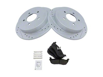 Semi-Metallic Performance 5-Lug Brake Rotor, Pad and Caliper Kit; Rear (97-03 F-150)