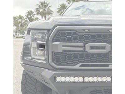 Side Headlight Molding Inserts; Domed Carbon Fiber (17-20 F-150 Raptor)