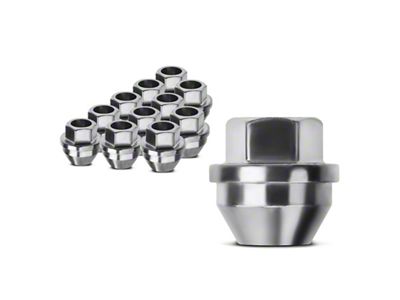 Silver/Zinc Plated Lug Nuts; M14x2.0; Set of 12 (01-14 F-150)