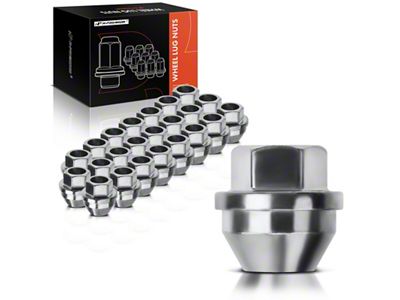 Silver/Zinc Plated Lug Nuts; M14x2.0; Set of 24 (01-14 F-150)