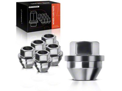 Silver/Zinc Plated Lug Nuts; M14x2.0; Set of 6 (01-14 F-150)