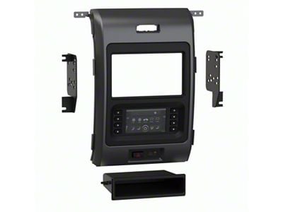 Single/Double Din Radio Installation Kit; Matte Black (13-14 F-150 w/ 4.2-Inch Screen)