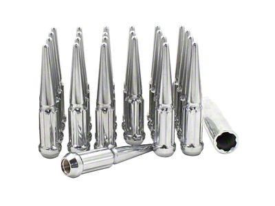 Spline Spike Chrome Lug Nut Kit; M14 x 2; Set of 24 (04-14 F-150)