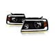 SQ Series Headlights with Sequential Turn Signals; Black Housing; Clear Lens (04-08 F-150)