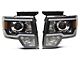 SQP Series Headlights with Sequential Turn Signals; Black Housing; Clear Lens (09-14 F-150 w/ Factory Halogen Headlights)