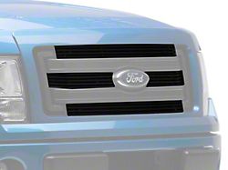 Stainless Steel Billet Upper Overlay Grilles; Black (13-14 F-150 XL, XLT)