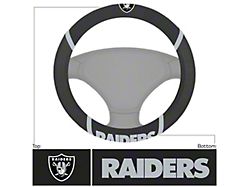 Steering Wheel Cover with Las Vegas Raiders Logo; Black (Universal; Some Adaptation May Be Required)