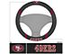 Steering Wheel Cover with San Francisco 49ers Logo; Black (Universal; Some Adaptation May Be Required)