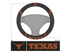 Steering Wheel Cover with University of Texas Logo; Black (Universal; Some Adaptation May Be Required)