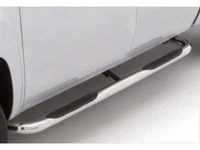 3-Inch Round Bent Nerf Side Step Bars; Polished Stainless (04-08 F-150 SuperCab)