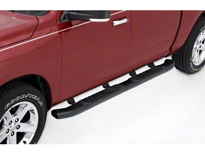 5-Inch Oval Bent Nerf Side Step Bars; Black (15-20 F-150 Regular Cab, SuperCab)