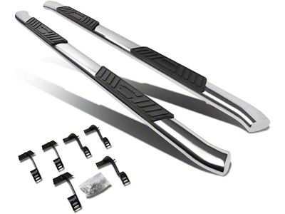 5-Inch Oval Side Step Bars; Stainless Steel (15-20 F-150 SuperCrew)