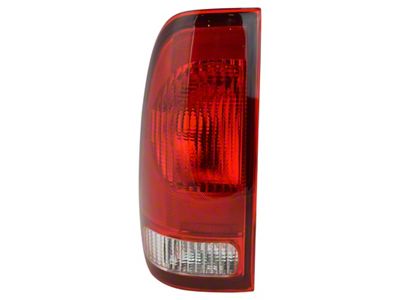 Tail Light; Chrome Housing; Red Clear Lens; Driver Side (97-03 F-150 Regular Cab, SuperCab)