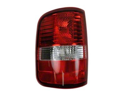 Tail Light; Chrome Housing; Red Clear Lens; Driver Side (04-08 F-150, Excluding FX2)