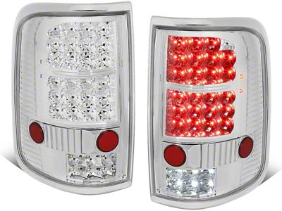 Lobo LED Tail Lights; Chrome Housing; Clear Lens (04-08 F-150 Styleside)