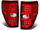 Dual C-Bar LED Tail Lights; Chrome Housing; Red Lens (09-14 F-150 Styleside)