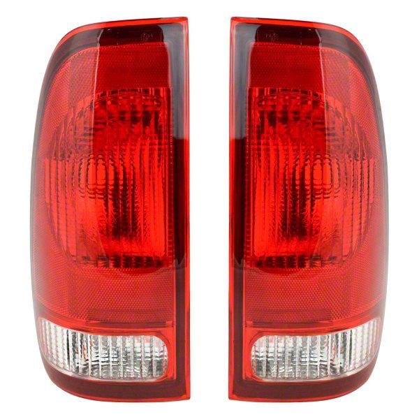 F-150 Tail Lights; Chrome Housing; Red Lens (97-03 F-150 Styleside ...