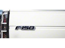 Tailgate Emblem Insert Letters; Textured Black with Blue Outline (09-14 F-150)