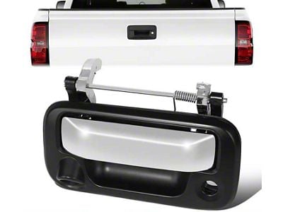 Tailgate Handle with Chrome Handle, Keyhole and Backup Camera Opening; Primered Black (04-14 F-150)