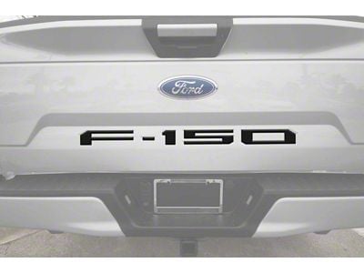 Tailgate Insert Letters; Reflective Black Topo (18-20 F-150 w/o Tailgate Applique)