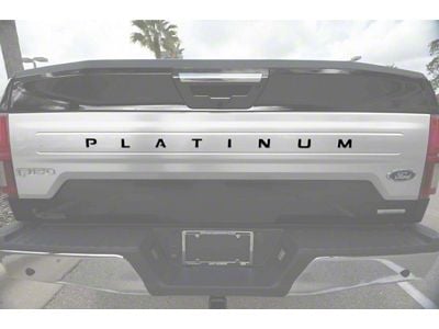 Tailgate Insert Letters; Reflective Black Topo (18-20 F-150 Platinum)