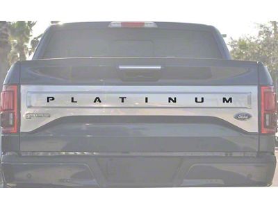 Tailgate Insert Letters; Reflective Black Topo with Red Outline (15-17 F-150 Platinum)