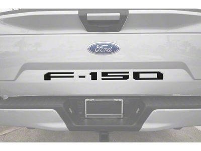 Tailgate Insert Letters; Reflective Black Topo with Red Outline (18-20 F-150 w/o Tailgate Applique)