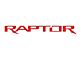 Tailgate Letter Inserts; Gloss Red (17-20 F-150 Raptor w/o Tailgate Applique)