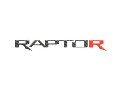 Tailgate Letter Inserts; Reflective Black Topo w/Red (21-24 F-150 Raptor w/o Tailgate Applique)