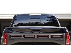 Tailgate Letter Overlays; Matte Black with Red Outline (19-20 F-150 Raptor w/ Tailgate Applique)