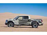 Tattered American Flag Body Graphics; Matte Black (09-14 F-150)