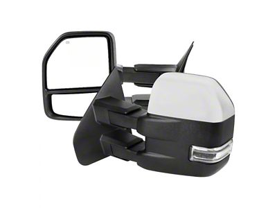 Powered Heated Towing Mirrors with Clear Turn Signals; Chrome (07-14 F-150)