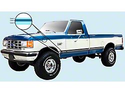 Tu-Tone 3-Band Body Stripes; Dark Blue/Light Blue (97-25 F-150)