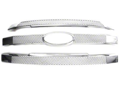 Upper Grille Overlay; Chrome (15-17 F-150 Lariat)