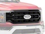 Chrome Delete Upper Grille Overlay; Gloss Black (21-23 F-150 XL, XLT)