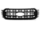 Chrome Delete Upper Grille Overlay; Gloss Black (21-23 F-150 XL, XLT)