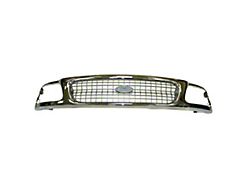 Upper Replacement Grille; Chrome and Silver (97-98 F-150)