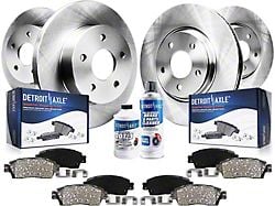 Vented 5-Lug Brake Rotor, Pad and Brake Cleaner and Fluid Kit; Front and Rear (00-03 4WD F-150)